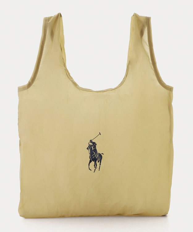 MOONBAT POLO RALPH LAUREN(ポロ ラルフローレン)ポロポニー ポケッタブル レインバッグ Sサイズ 無地 ストラップベルト付き ベージュ