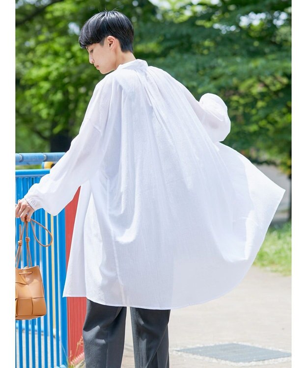AMERICAN HOLIC シアーＢＩＧシルエットシャツチュニック Off White