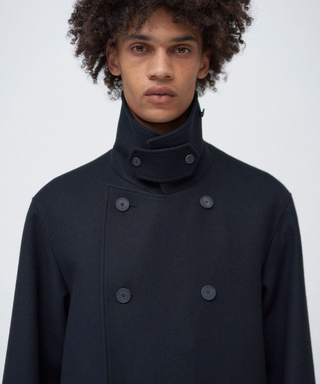 ATON SUPER 160S DOUBLE SAXONY | ダブルブレストコート - UNISEX BLACK