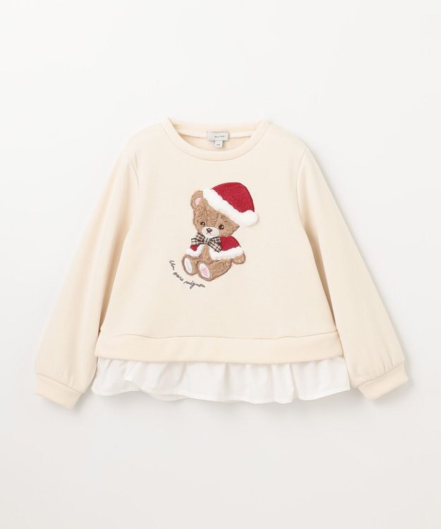 ANY KIDS 裏シャギーレイヤード風トレーナー エクリュ（クマ）