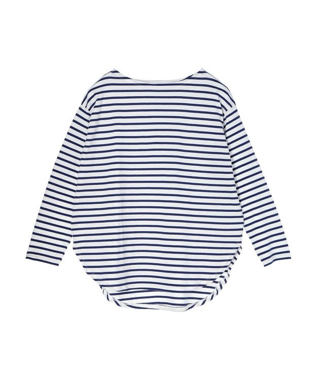 Green Parks ラウンドボーダーリラックスプルオーバー Blue