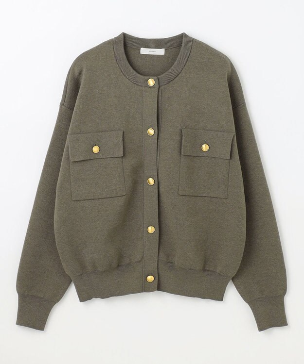 ANY 【洗濯機可】スウェットライクカーディガン カーキ