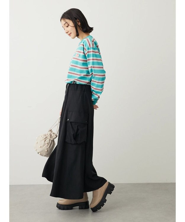 Green Parks ・ＳＵＧＡＲ　ＳＰＯＯＮ　ミリタリーフレアスカート Black