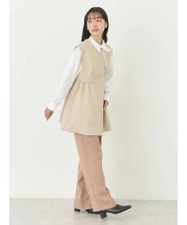 earth music&ecology ペプラムジレ Beige