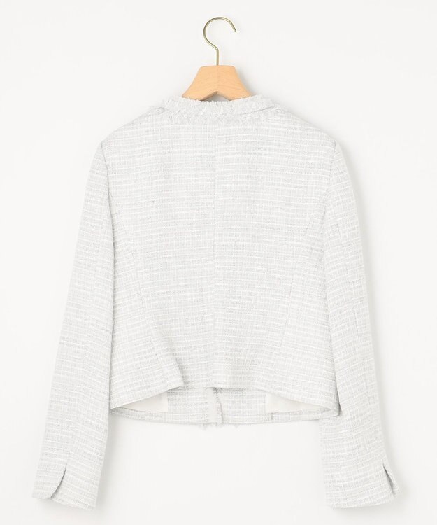 組曲 S 【KUMIKYOKU NAVY】ラメループモールツイード ジャケット ライトグレー系