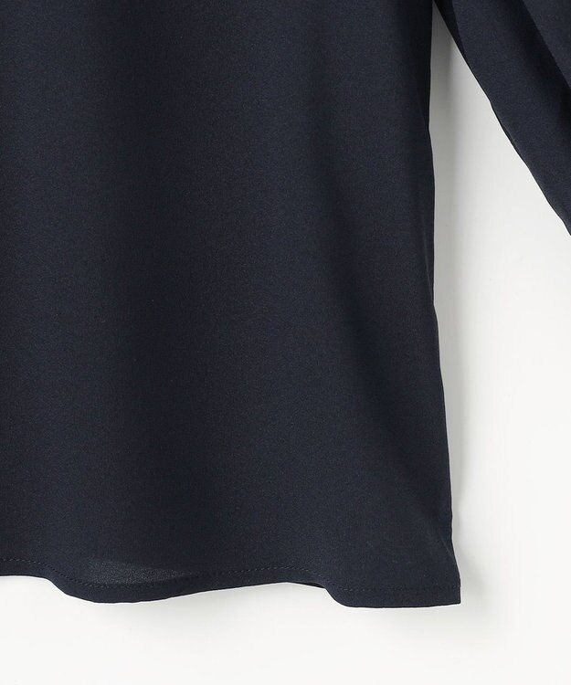 ANY L プリーツブラウス ネイビー