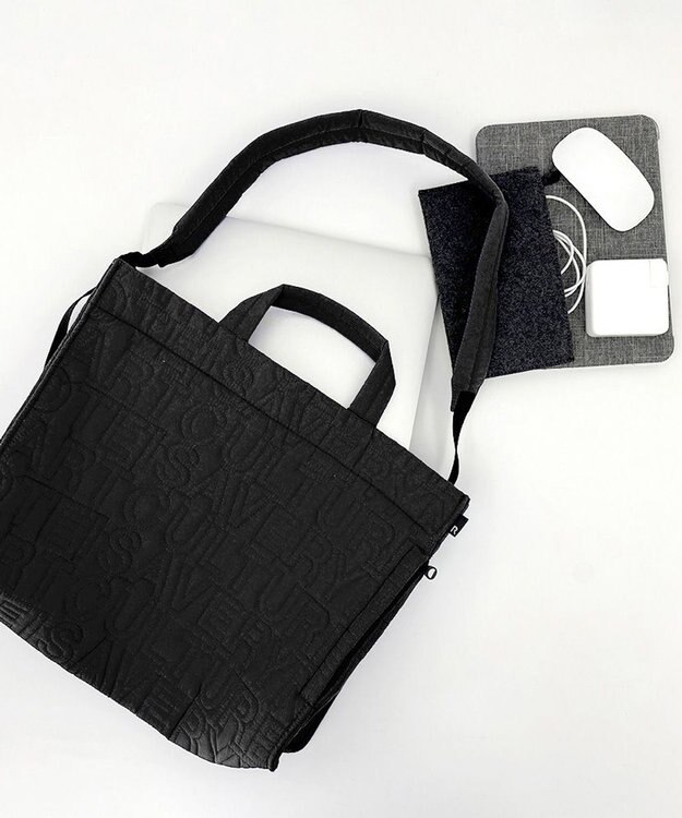 ROOTOTE 1319【オリジナル】SN.ミディアム.アルファベットスープ-キルティング-A 01：ブラック