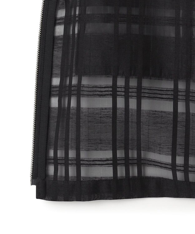 ICB 【洗える】シアードビーチェックブルゾン ブラック系チェック