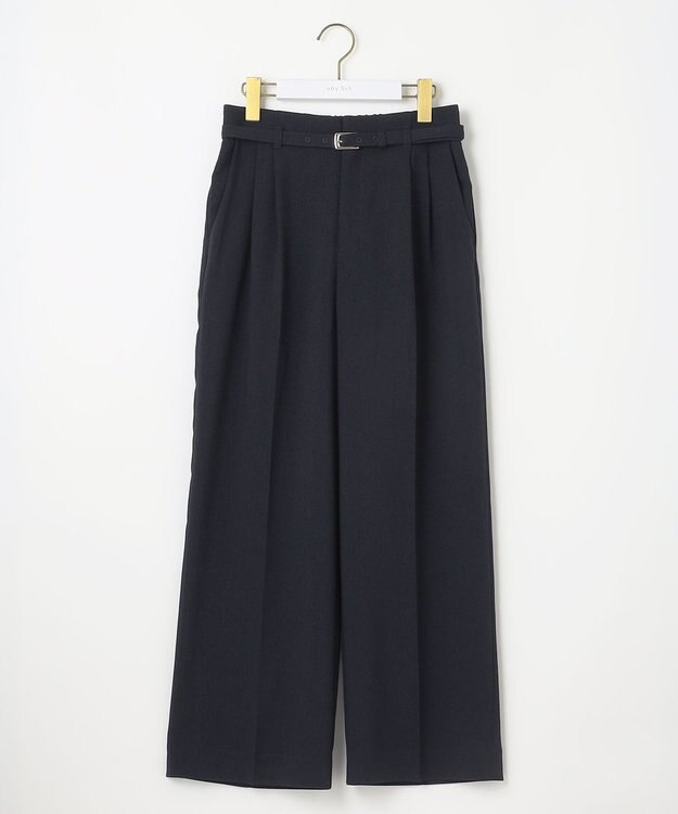 ANY SIS 【洗える】ドライオックスタック ワイドパンツ ネイビー