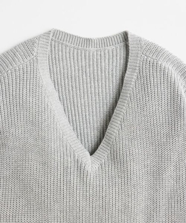 LENO V NECK ONEPIECE　Vネックニットワンピース HEATHER GRAY