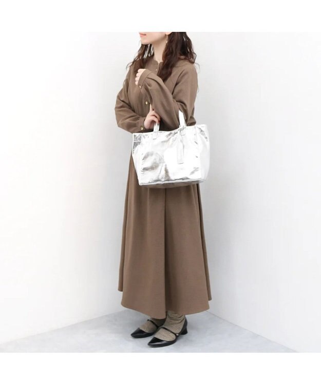 UNBILLION カシュカシュ cachecache / ソフトメタリックショッパートートS シルバー