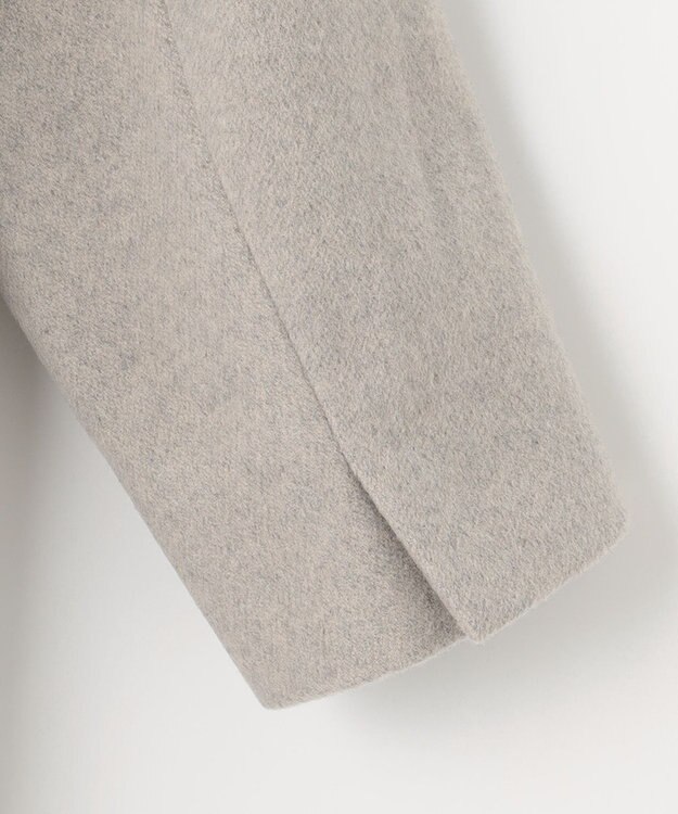 自由区 L シャルムビーバー ロングコート ライトグレー系