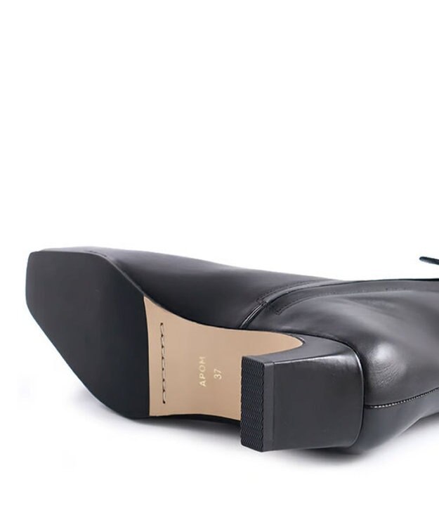 APOM イタリアンカーフ サイドジップアンクルブーツ 45 ブラック