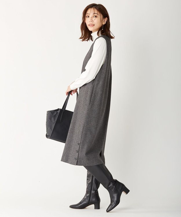 J.PRESS LADIES L 【洗える】PRINCE タートルネック ニット アイボリー系