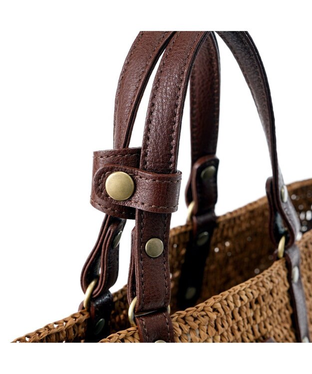 IBIZA ラフィア　2WAYバッグ 濃茶