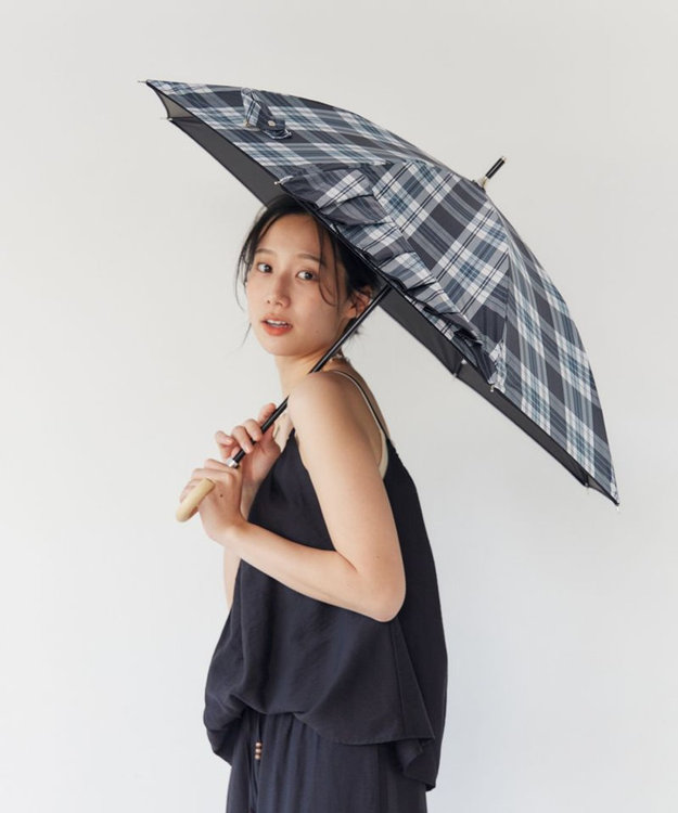 Ungrid（アングリッド）】ワンポイントフリルチェック柄プリント晴雨