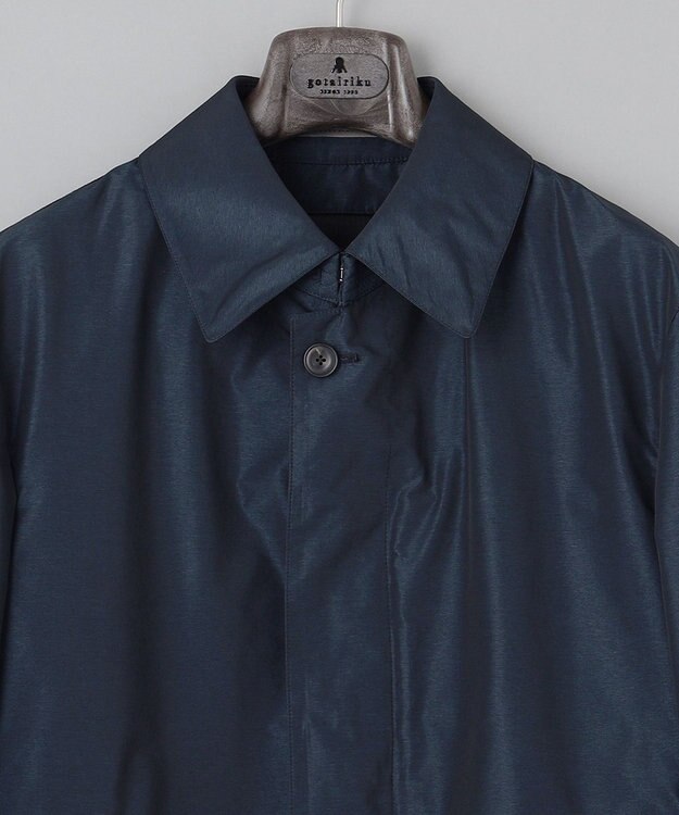 GOTAIRIKU メランジシャンブレー ステンカラーコート ネイビー系