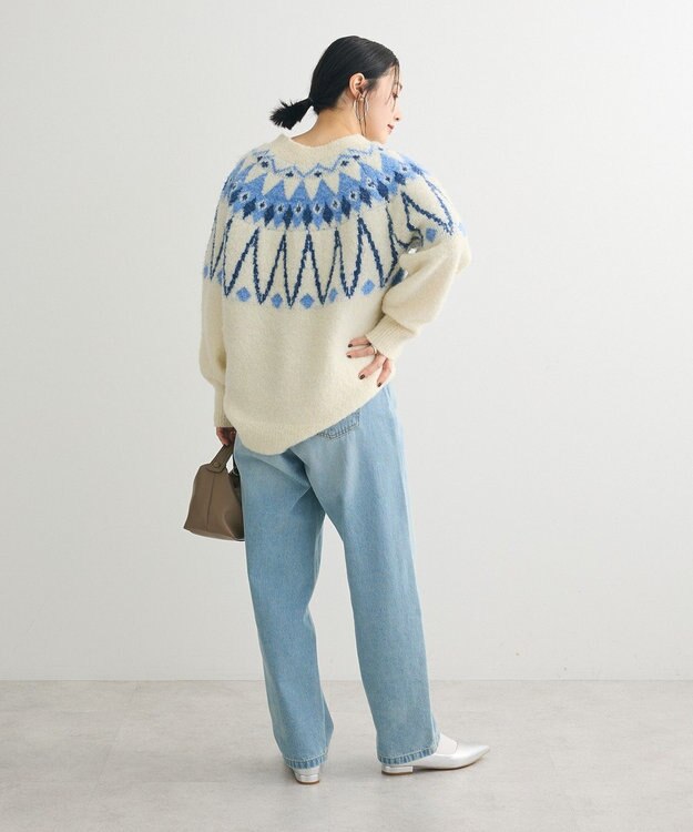 Green Parks 求心柄ニットプルオーバー Off White