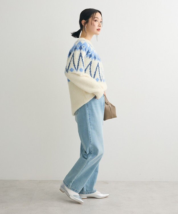 Green Parks 求心柄ニットプルオーバー Off White