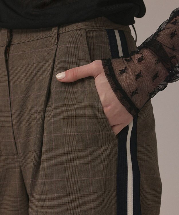 GRACE CONTINENTAL サイドラインパンツ ブラウン