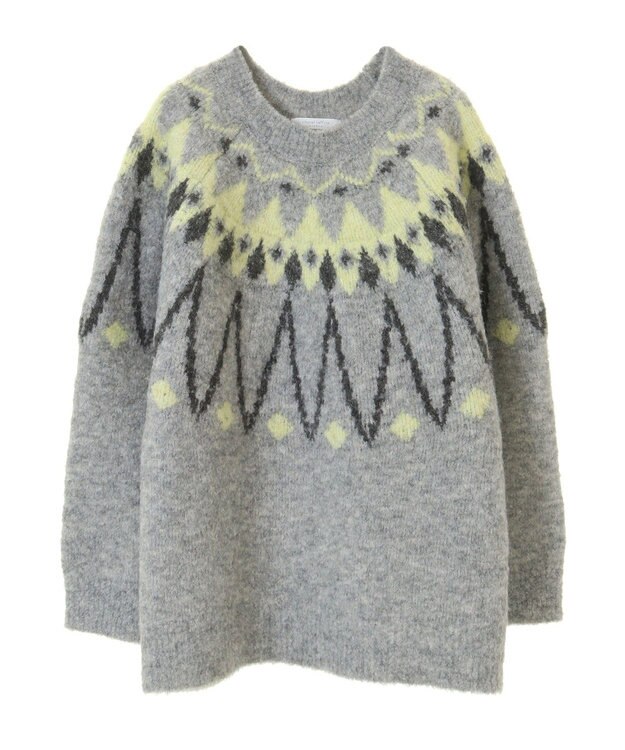 Green Parks 求心柄ニットプルオーバー Gray