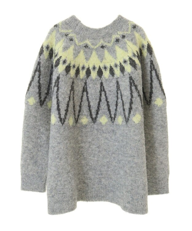 Green Parks 求心柄ニットプルオーバー Gray