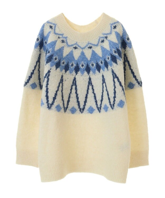 Green Parks 求心柄ニットプルオーバー Off White