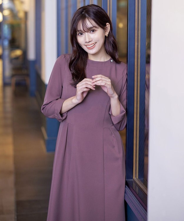 Tiaclasse 【ダブルストレッチ・洗える】フレアワンピース ピンク