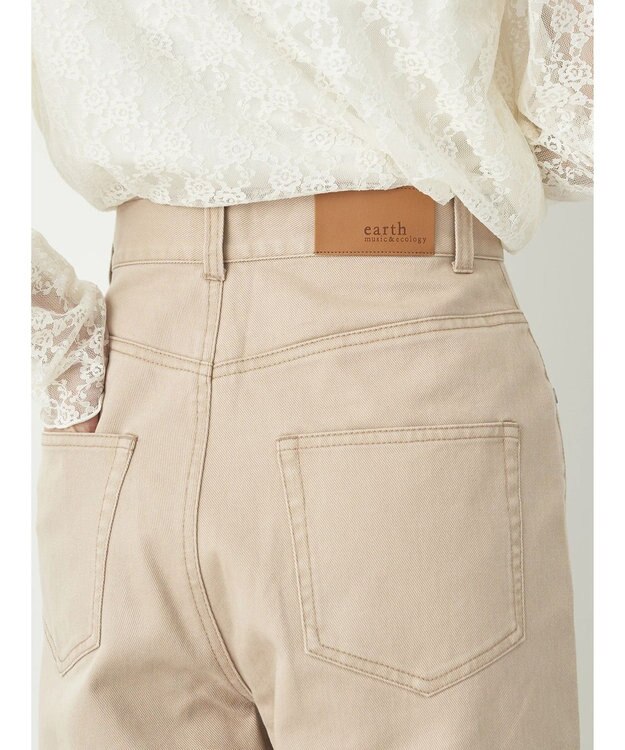 earth music&ecology コットンツイルバギーパンツ Beige