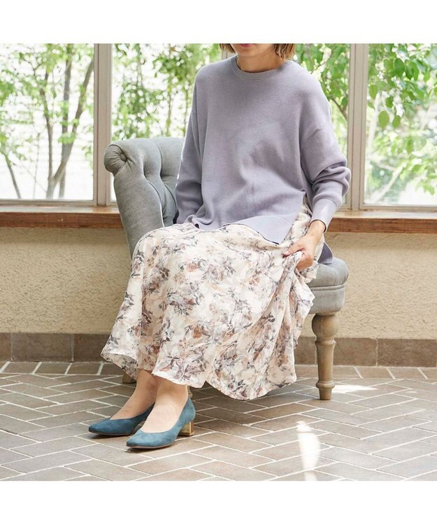 Riz raffinee <Riz raffinee>スクエアトゥプレーンパンプス グリーンスエード