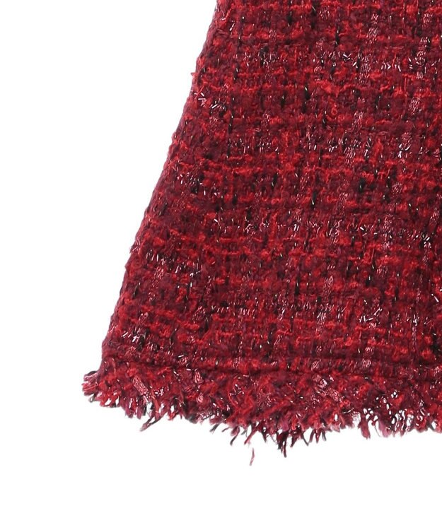 Green Parks ツイードペプラムベスト Red