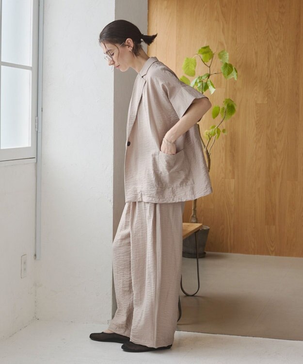 WEGO 【ANGIE VINTAGE】接触冷感半袖ジャケット ライトグレー
