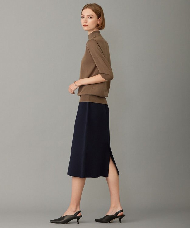 ICB 【洗える】 ウールアセテートハイゲージ ハイネックプルオーバー モカ系