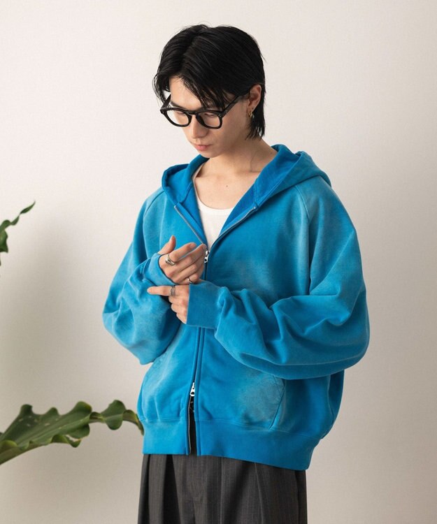 WEGO ショートZIPパーカー ブルーその他