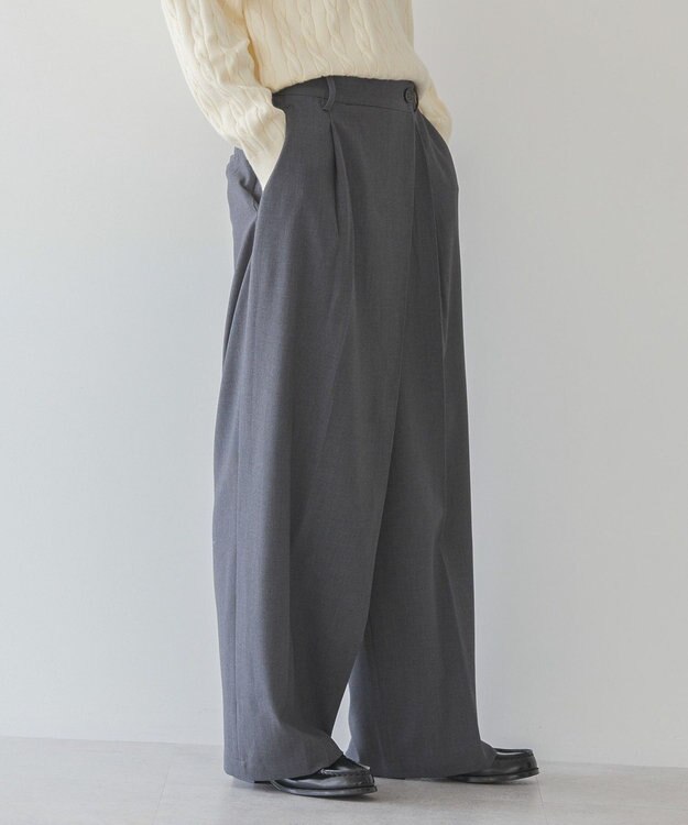 AMERICAN HOLIC イージーケアラップ風パンツ Gray Mixture