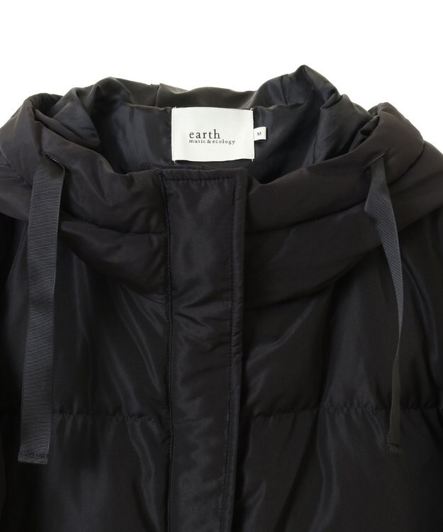 earth music&ecology フーディーパファーブルゾン ブラック
