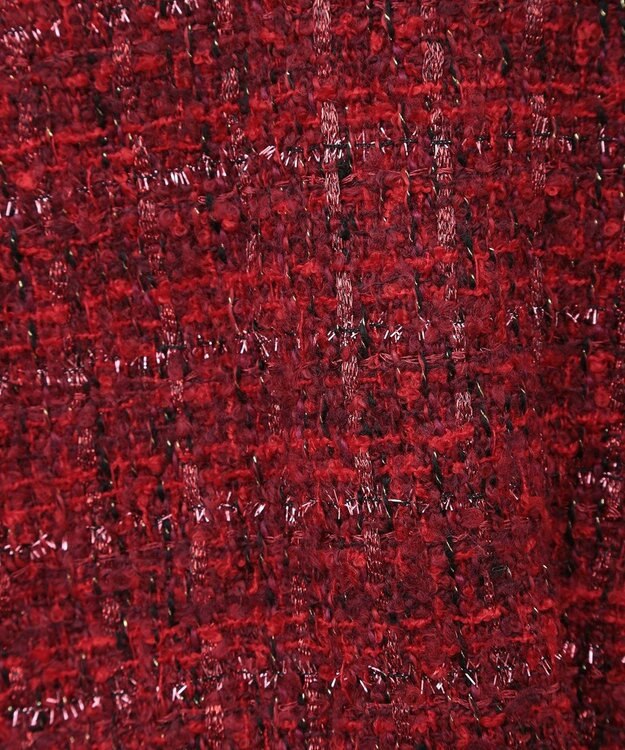 Green Parks ツイードペプラムベスト Red