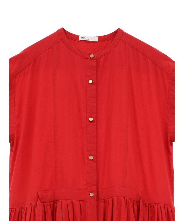 CRAFT STANDARD BOUTIQUE インド綿フレンチスリーブワンピース Red