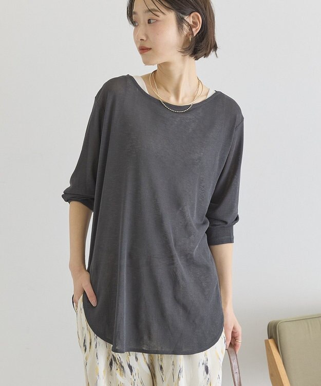 AMERICAN HOLIC ラウンドカットシアープルオーバー Charcoal Gray