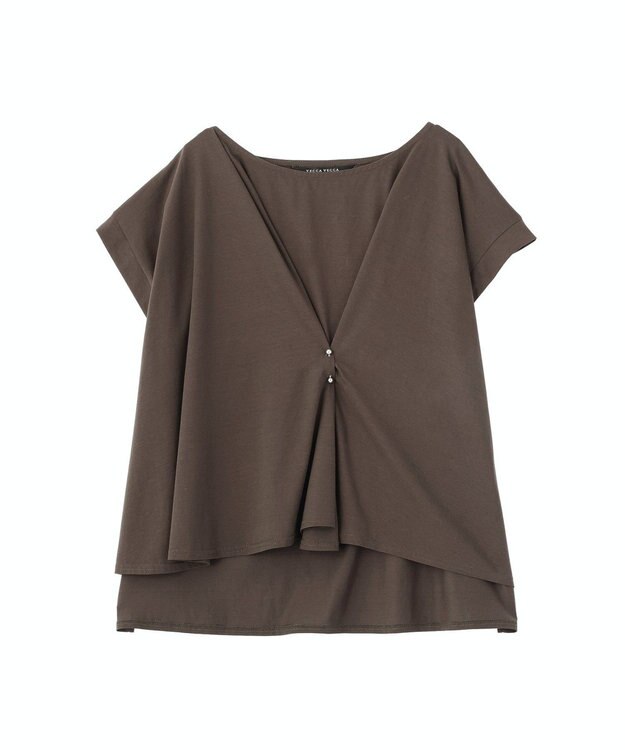 YECCA VECCA ピン付きドレープカットソー Charcoal Gray