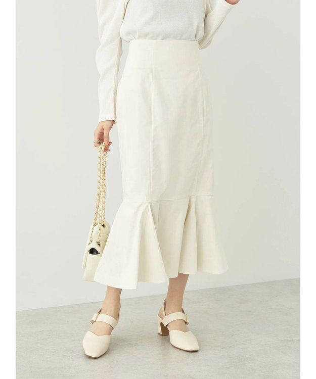 earth music&ecology 切り替えマーメイドスカート Ivory