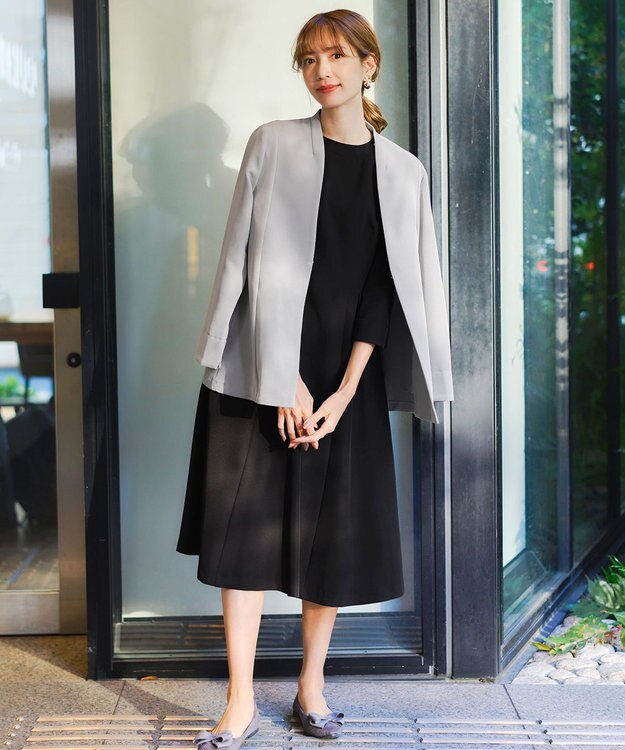 Tiaclasse 【ダブルストレッチ・洗える】フレアワンピース ブラック