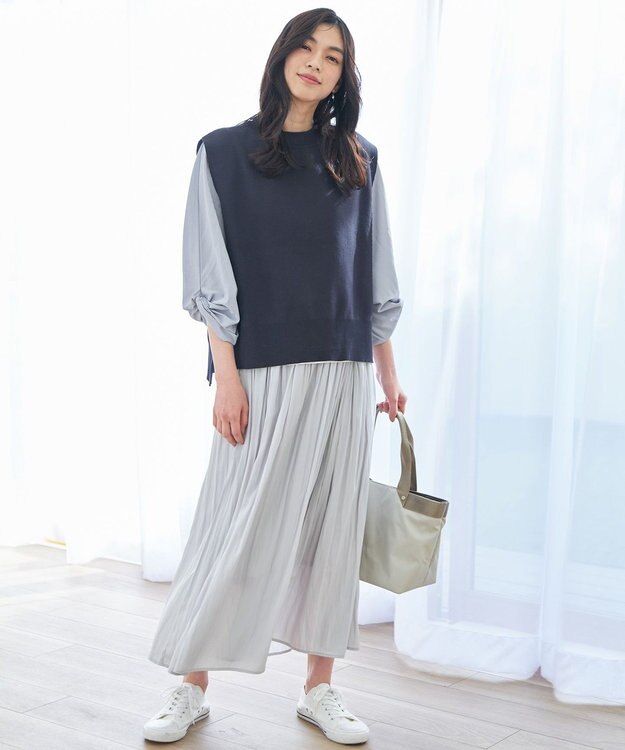 ANY L ニットベスト チャコール