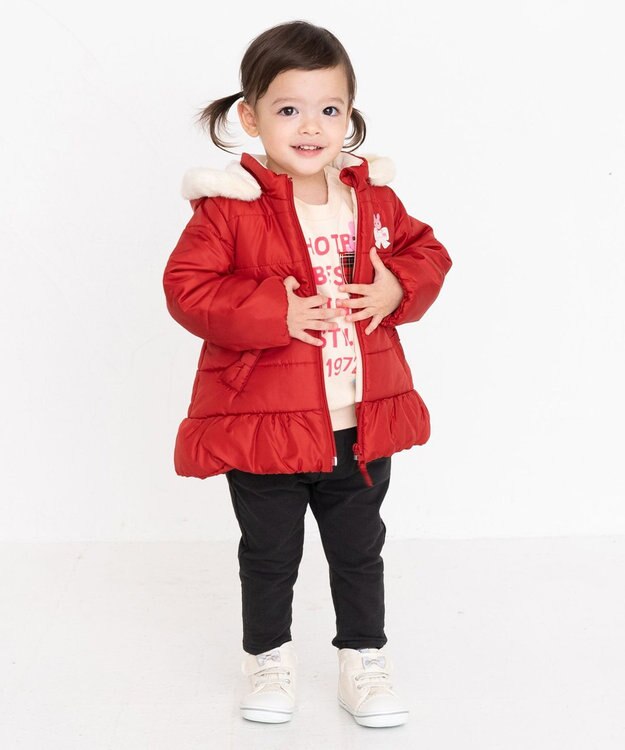 MIKI HOUSE HOT BISCUITS 【80-120cm】 裏地フリース ジャンパー ワインレッド