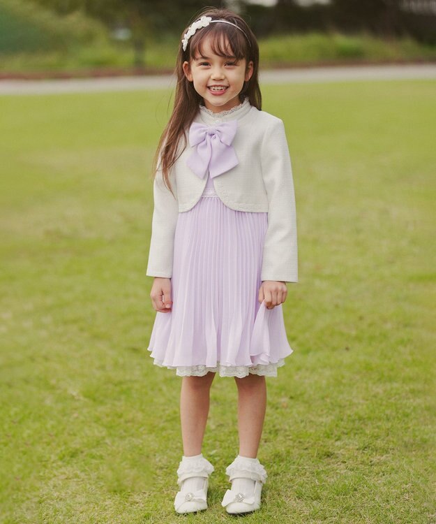 ANY KIDS シフォンプリーツワンピース ラベンダー