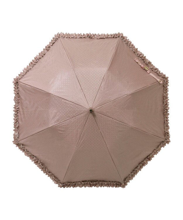 MOONBAT 【晴雨兼用日傘】LANVIN en Bleu (ランバン オン ブルー) 折りたたみ日傘 ドビーフリル 遮光 遮熱 UV ペールピンク（無地）