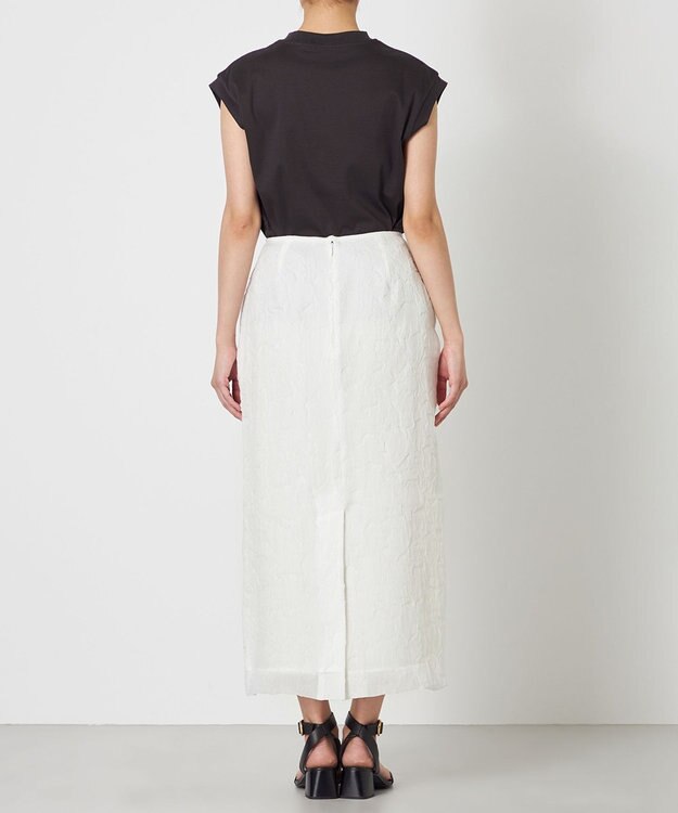 NAVE 【Nave・洗える/シアー素材】クラッシュオーガンジー スカート ホワイト系