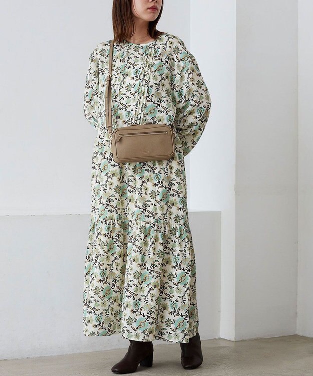 TOPKAPI 【TREASURE TOPKAPI】シュリンクレザー スクエア 2way ショルダー バッグ グレージュ