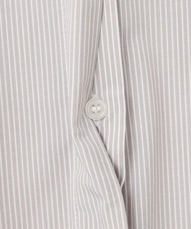 ANY L 【手洗い可能/抗菌防臭/UVカット/速乾】ロングシャツ グレーピンストライプ