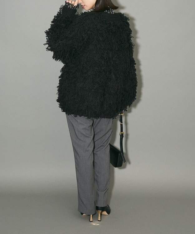 Green Parks フリンジニットカーディガン Black